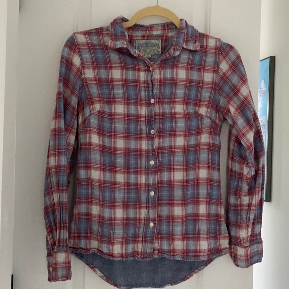 JACHS Girlfriend XS button down plaid shirt